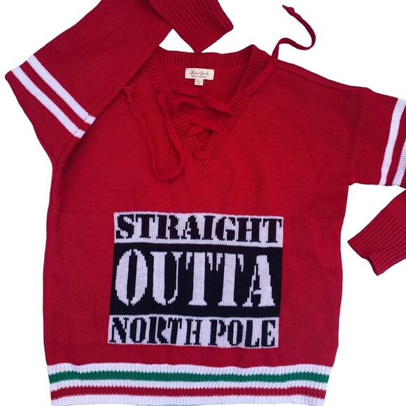 Ultra Flirt Sweaters - 🪩SALE🧑🏼‍🎄90’s Straight Outta Northpole Rap HipHop Christmas Knit Sweater